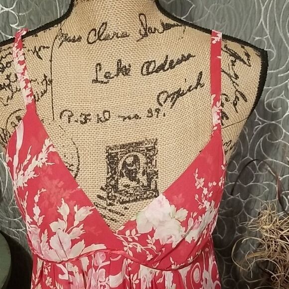 Oscar De La Renta Pink Label Red floral Teddy Size - Picture 3 of 6